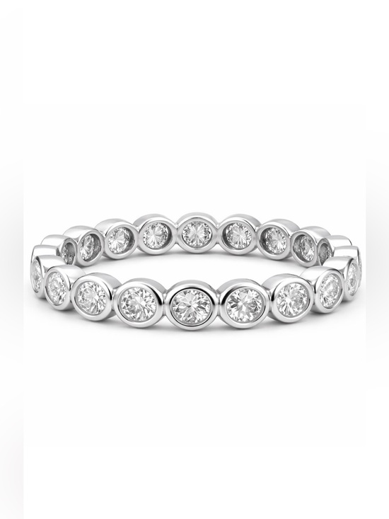 Venus and Vulcan Jewelry - 1.9 CT Moissanite Diamond Bezel Set Eternity Band